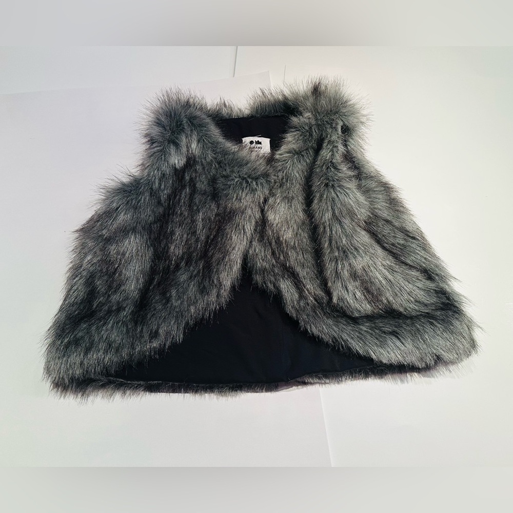 OMAMImini Husky Grey Faux Fur Vest